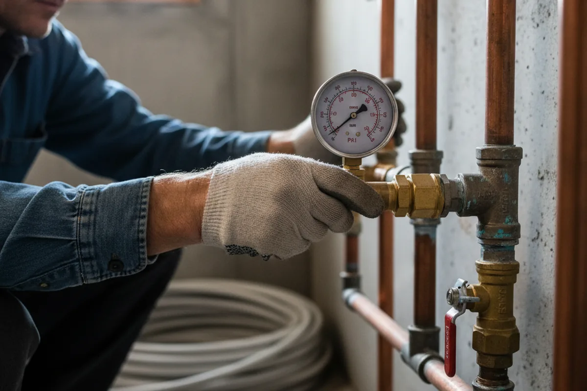 Pressure testing a repaired line during Water Line Repair in Cataldo